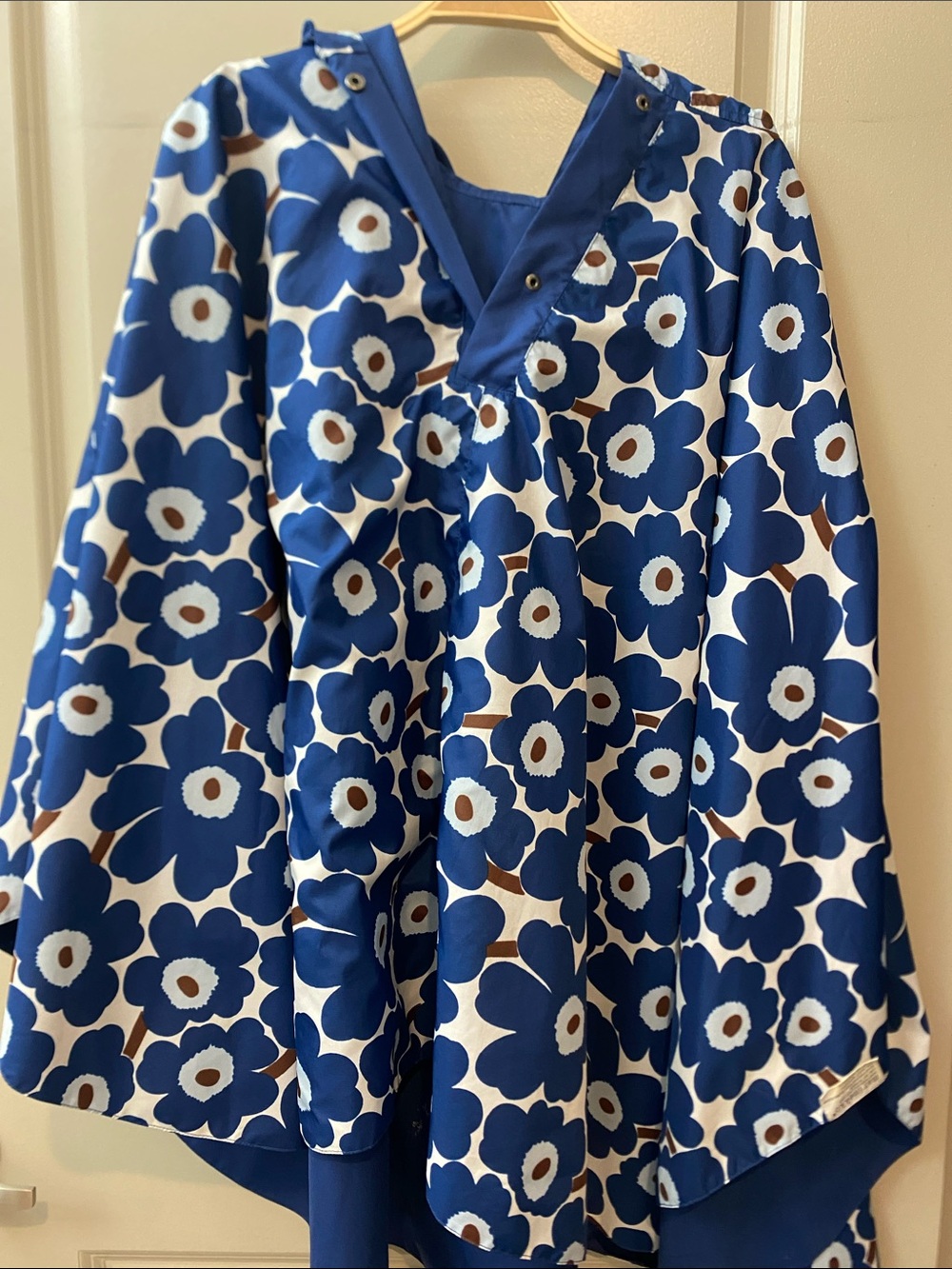 Marimekko Blue & White Floral Cape Reversible